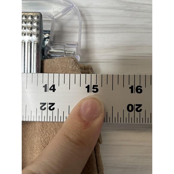 Daisy Fuentes Skirt Womens 2 Khaki Suede A-Line Flare Midi Side Zip Lined Gored - Picture 2 of 8